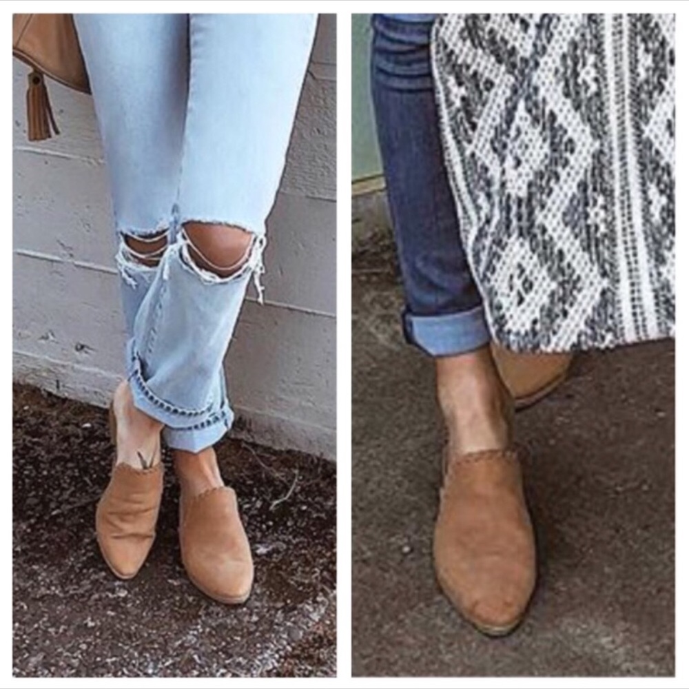 Vegan Leather Suede Braided Stitch Mules - Picture 4 of 4